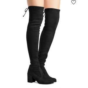 Stuart Weitzman Tieland Black Suede Boots 7.5